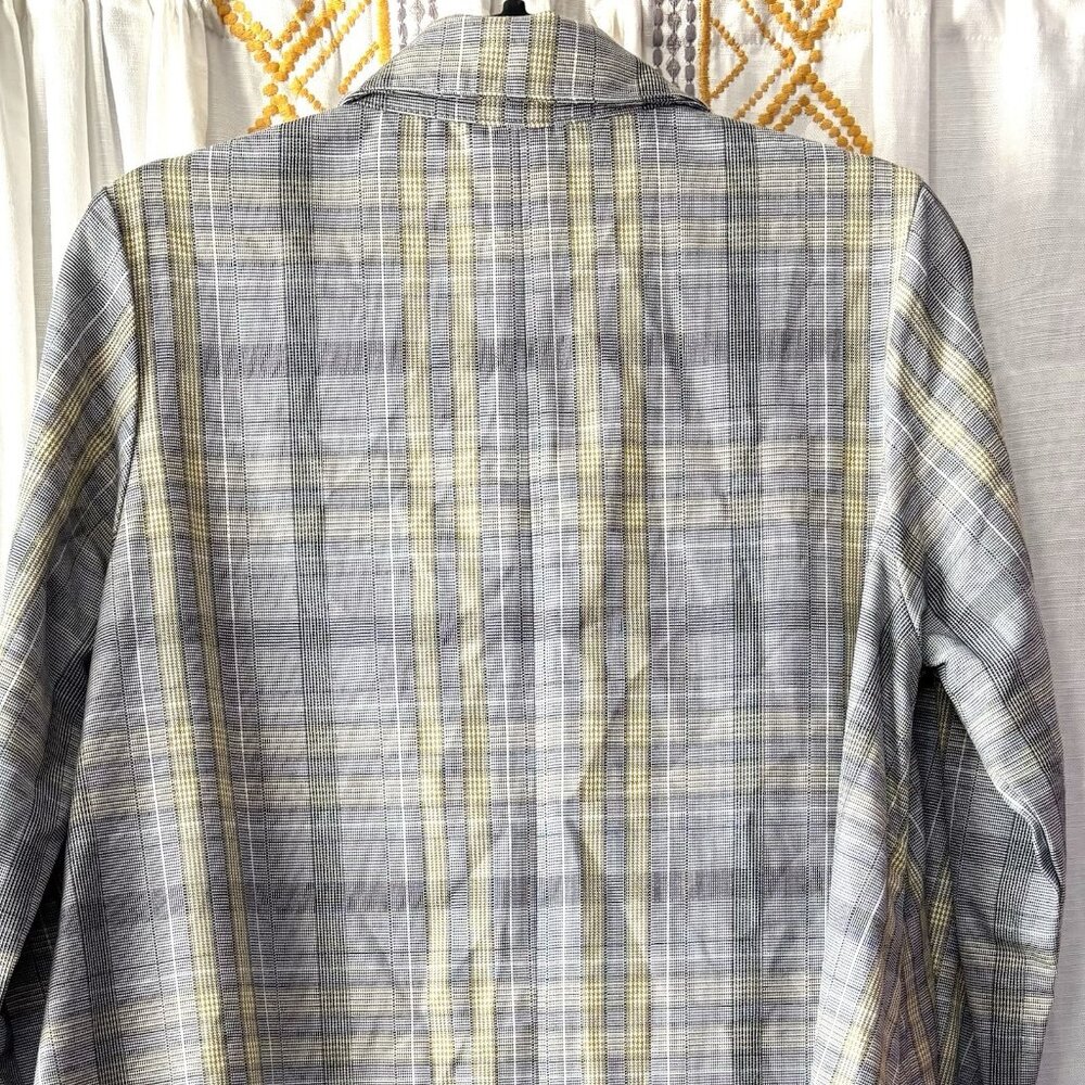 Moussy Plaid Handkerchief Hem Shirt Dress (Size S) Long Sleeve Loose Fit Modest - Picture 9 of 11